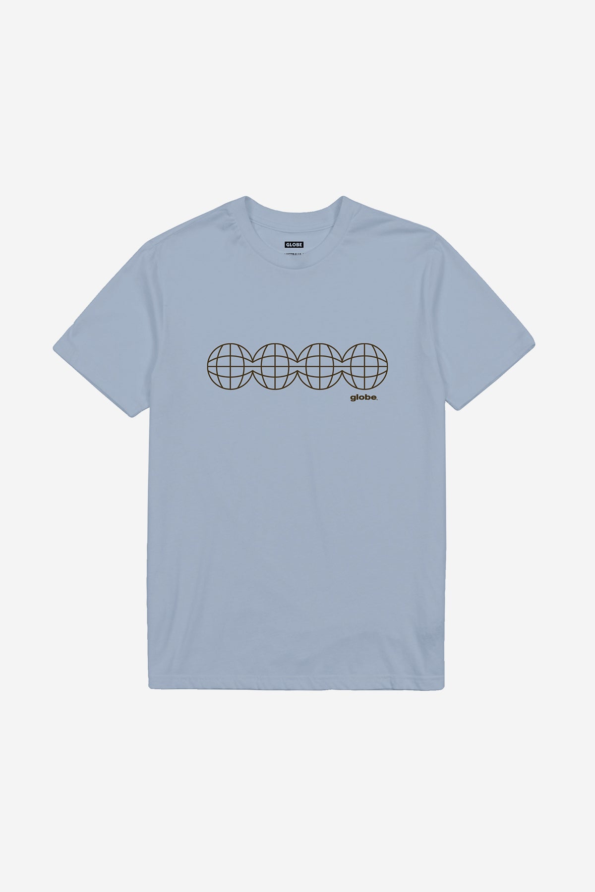 Front view of the Origin Tee CELESTIAL BLUE.