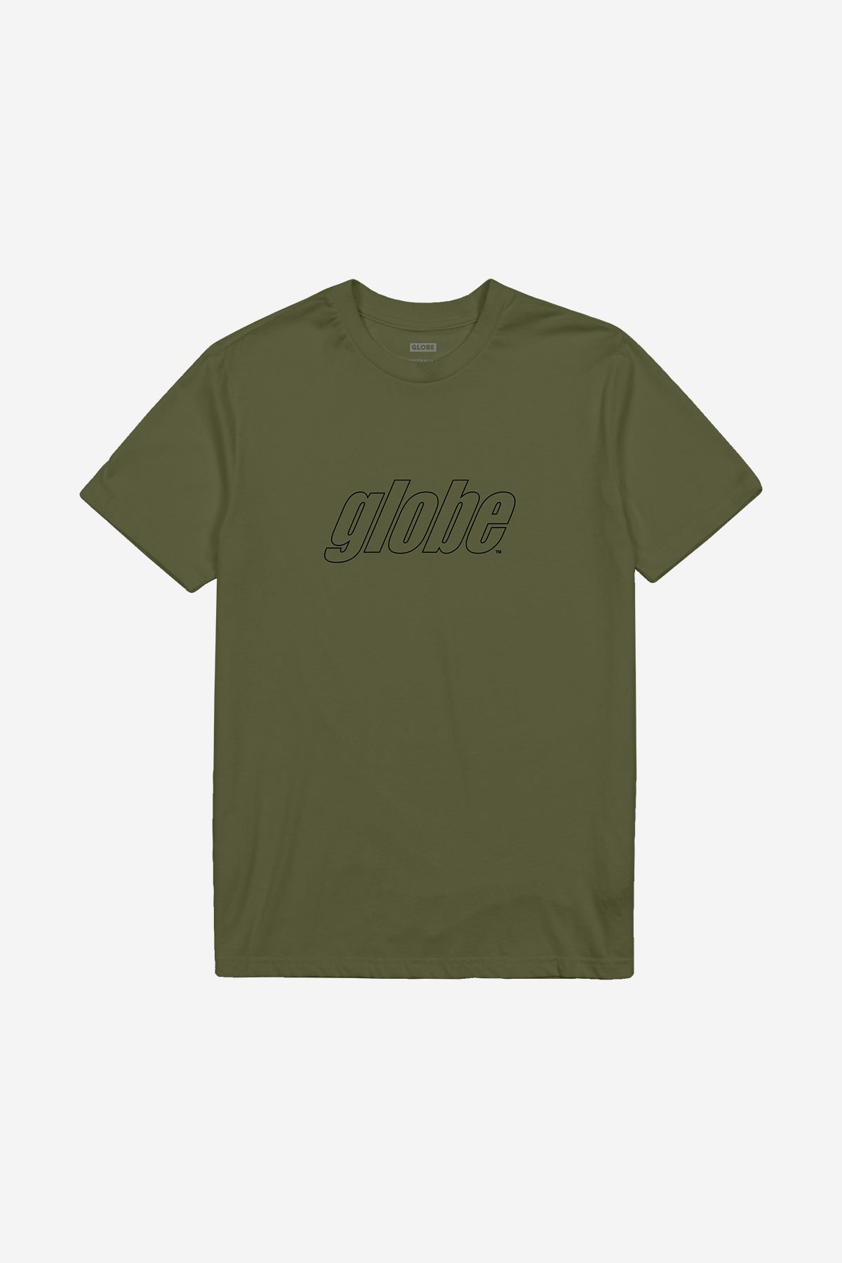 Front view of the Impact Tee Olive.