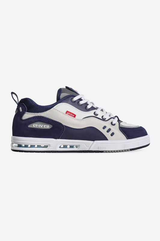 Profile view of the CT-4 White/Navy.