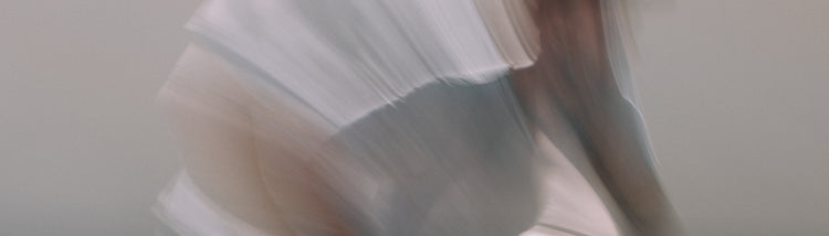 Action shot of skateboarder running.