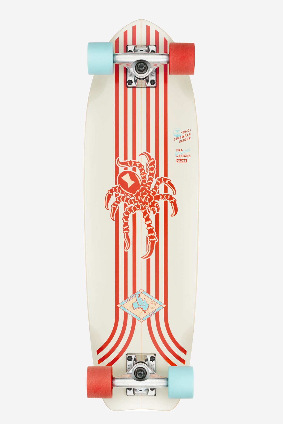bottom view of Sidewalk Slider 28" Cruiser Red/Spider