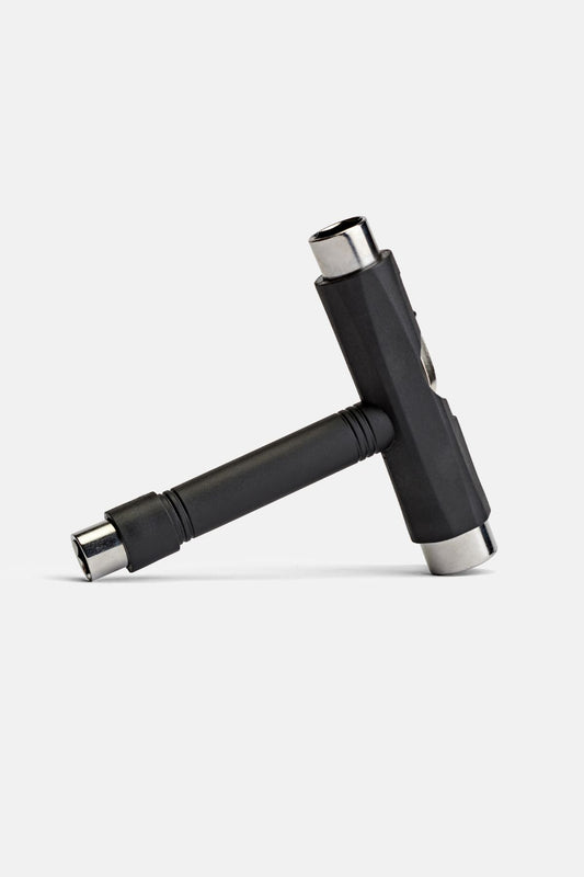 Skate T-Tool in black with metal bit tips for tightening trucks and wheels