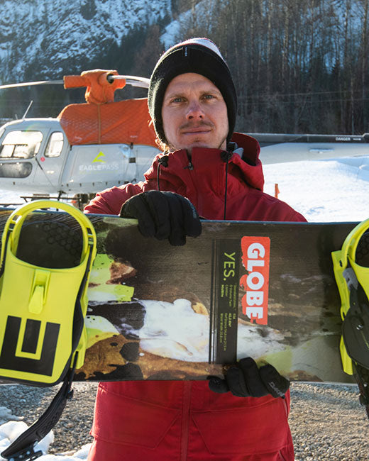 Lifestyle shot of snowboard team rider