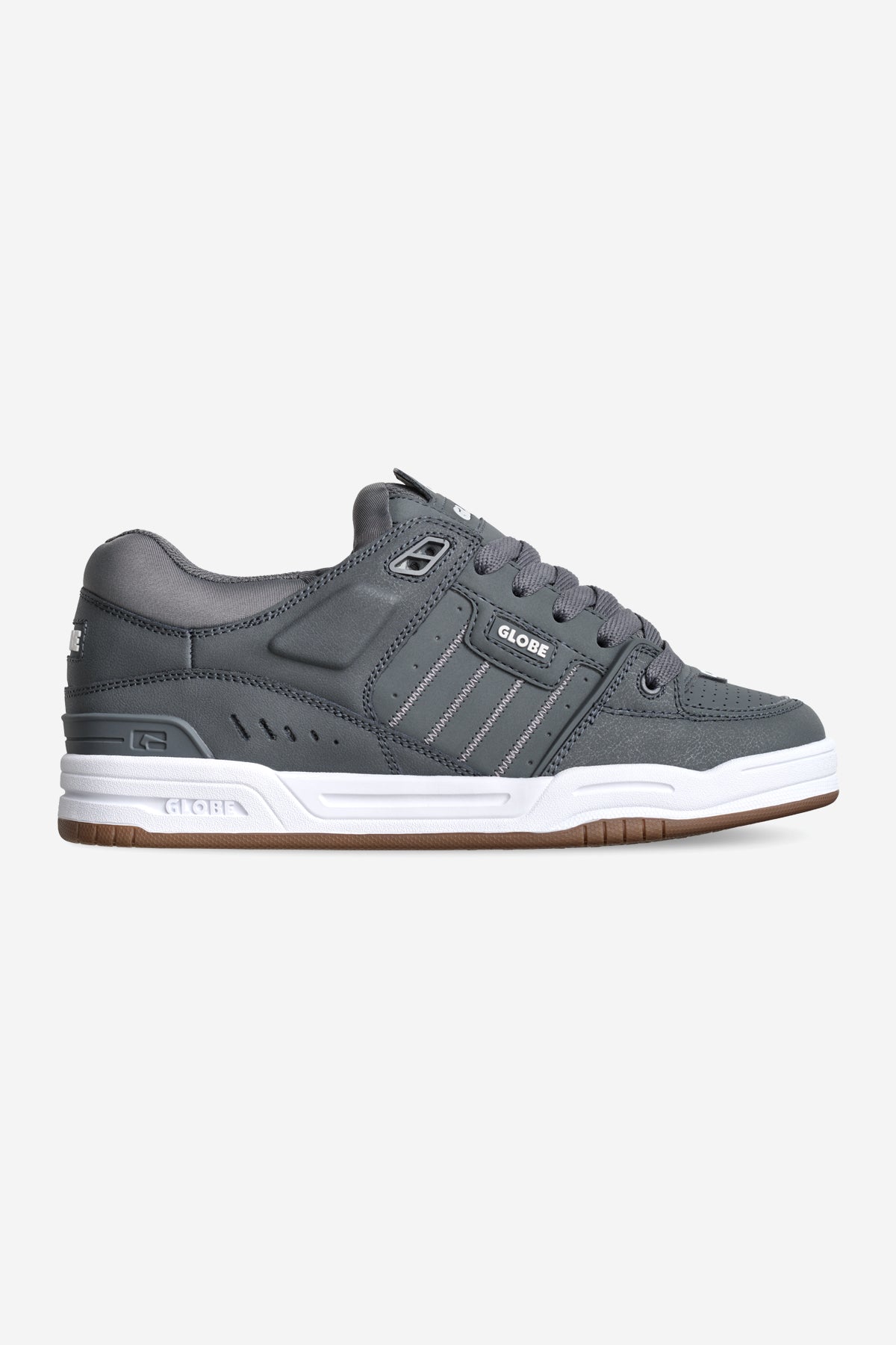 Profile view of the Fusion Charcoal/White.
