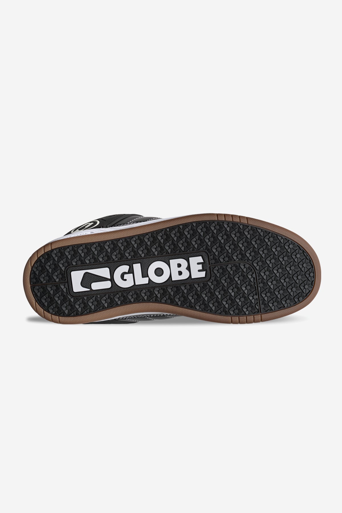 Sole view of the Tilt Black/White/Stitch.