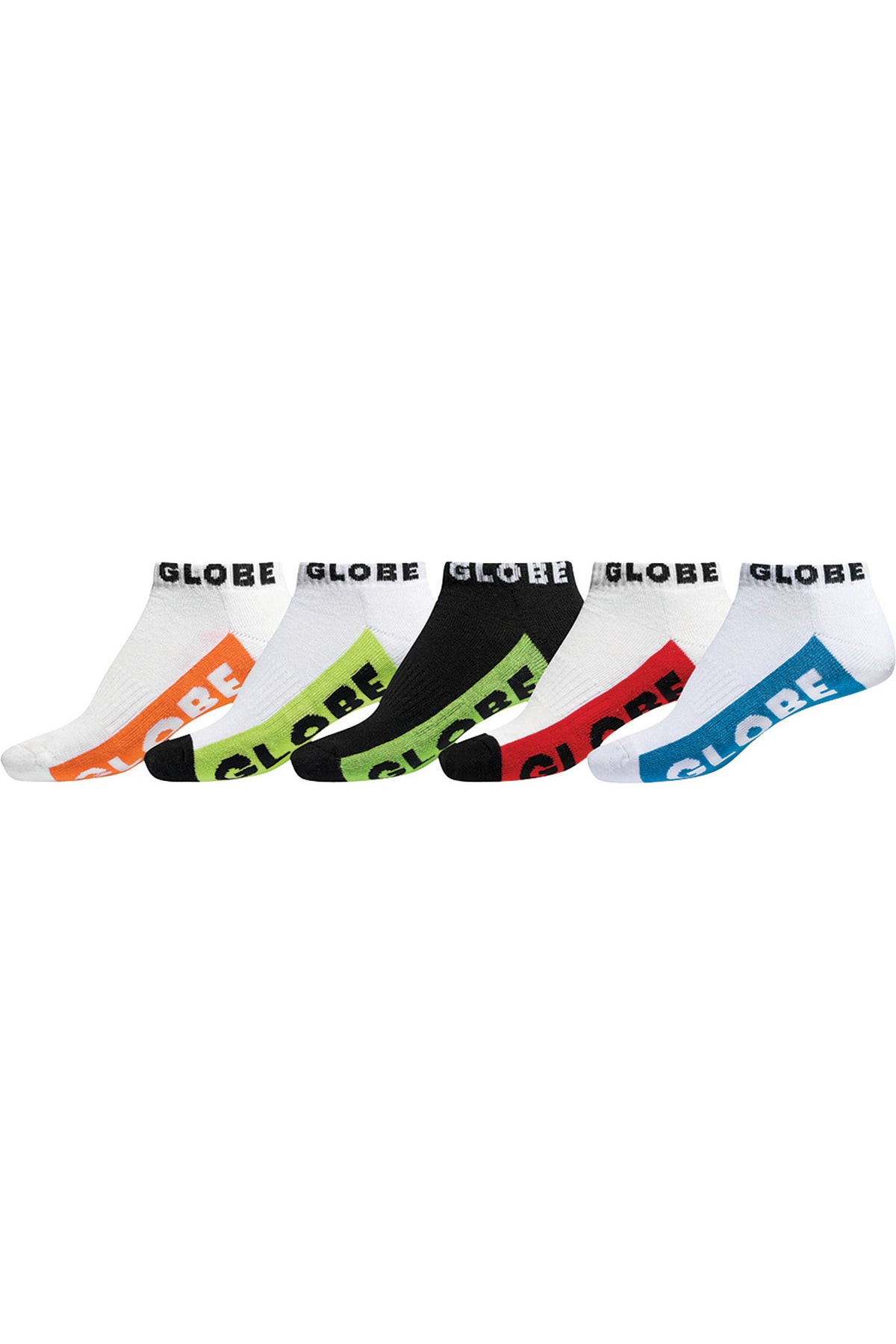 Wacky Limited Brights Ankle Socks 3-Pack - Bright Green, Pink, Orange, Coolmax Moisture Wicking
