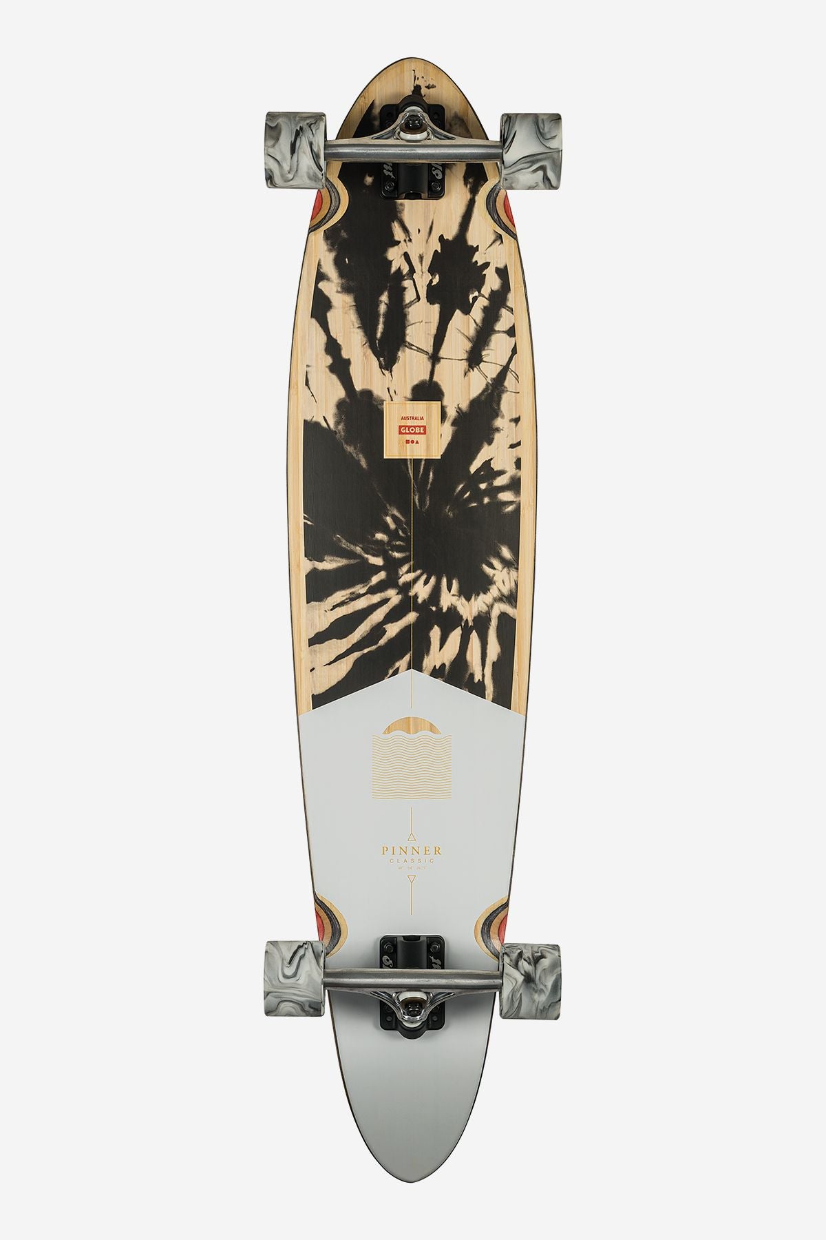 Bottom of Pinner 40" Classic Longboard Bamboo/Black Dye