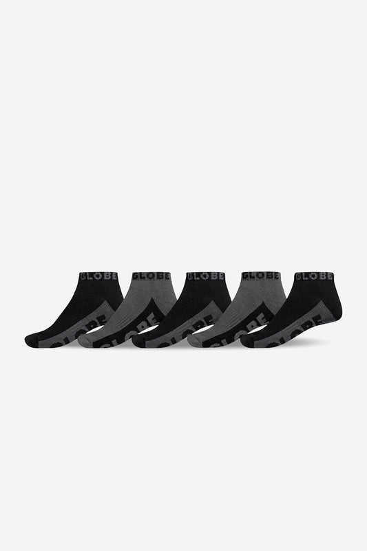 Black/Grey Ankle Sock 5 Pack