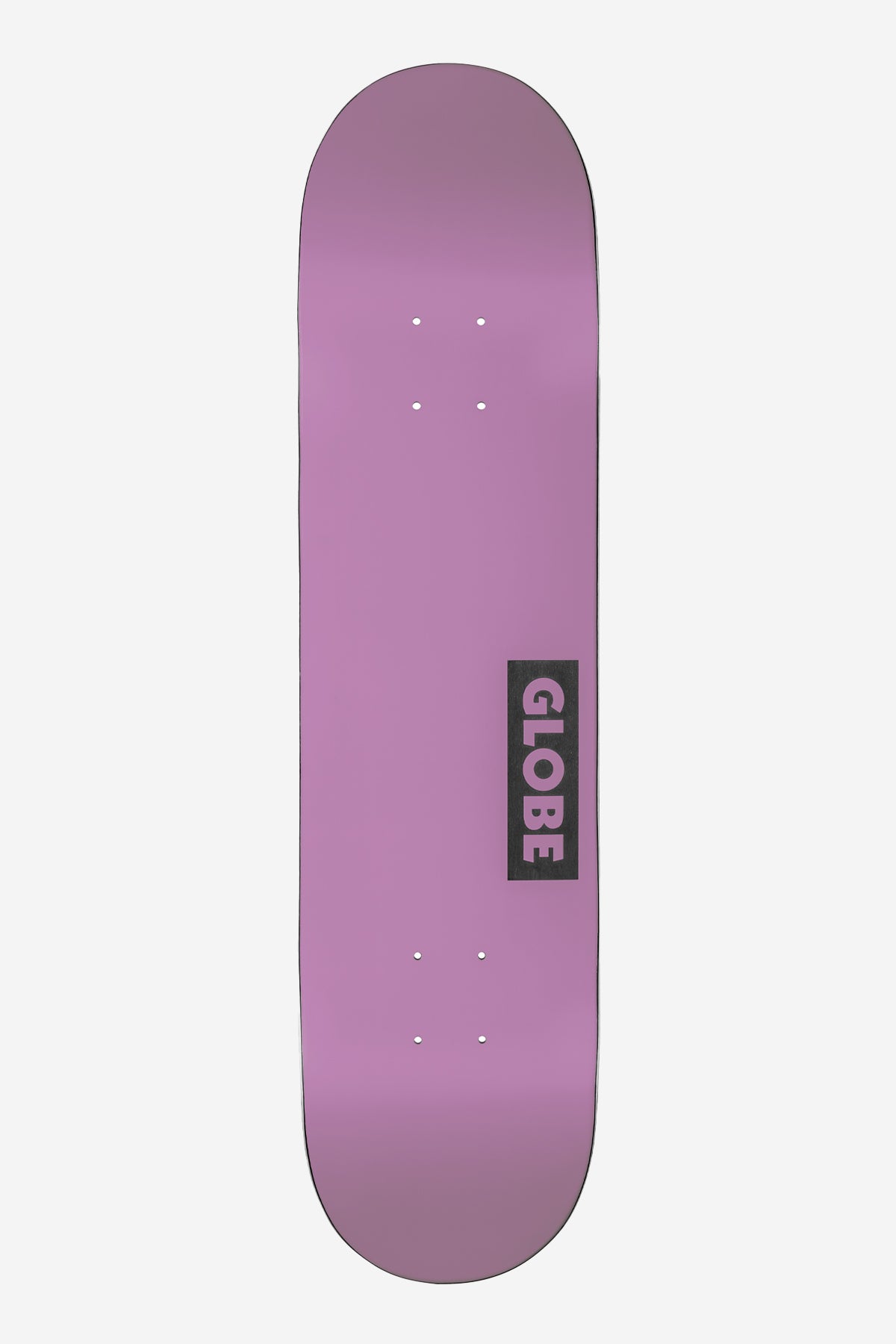 Desert Dusk Goodstock 7.75 inch skateboard deck with purple gradient and Evergreen logo on the lower right