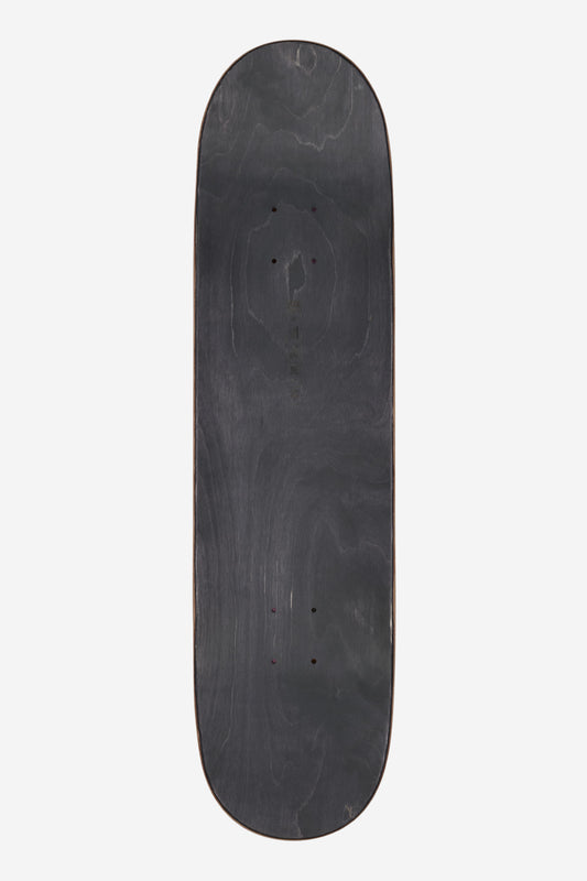 Top view of Goodstock Deck 8.0 Firecracker with dark charcoal finish and visible wood grain
