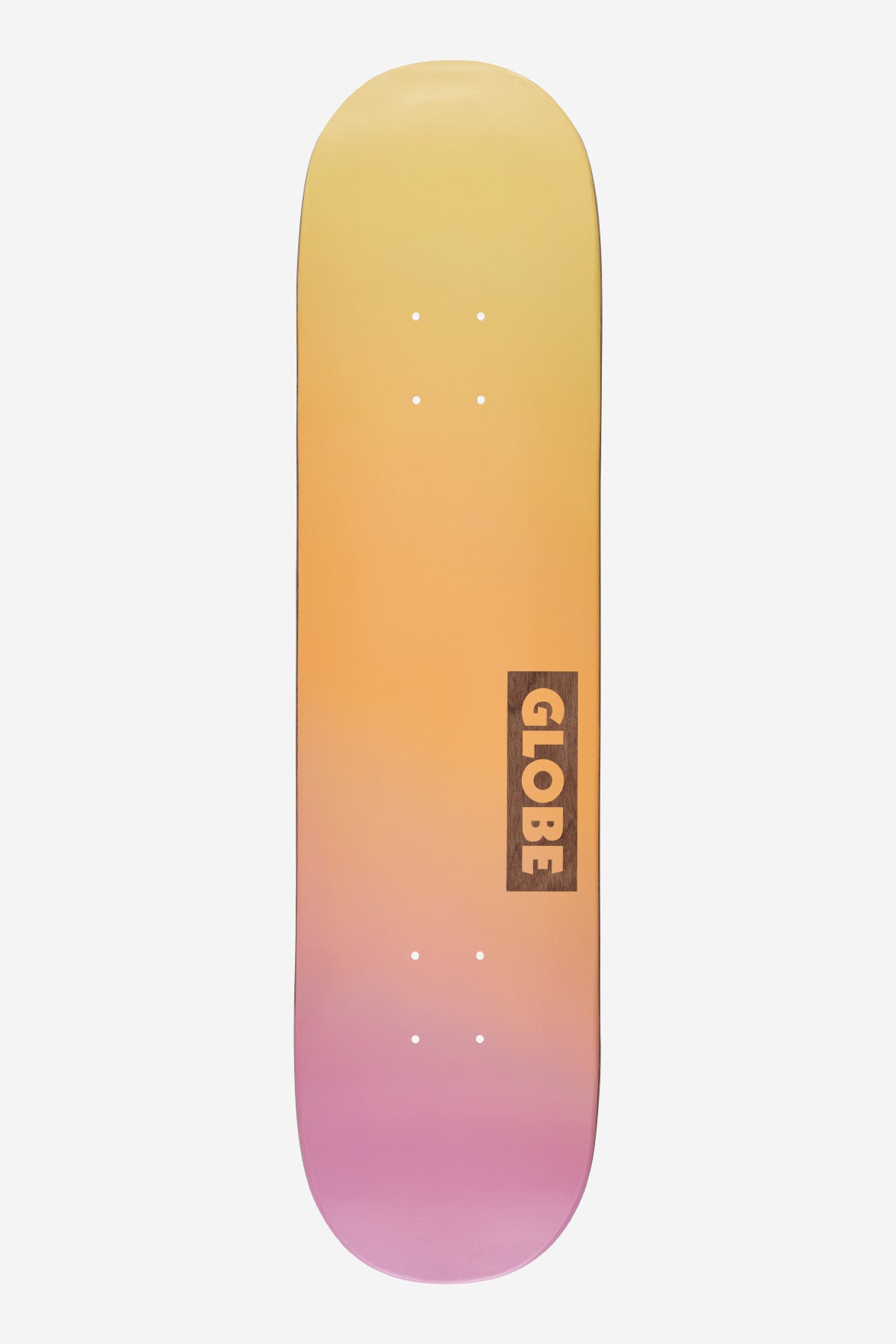 Goodstock Heatwave 8.0 deck with orange to pink gradient and Globe logo along the edge