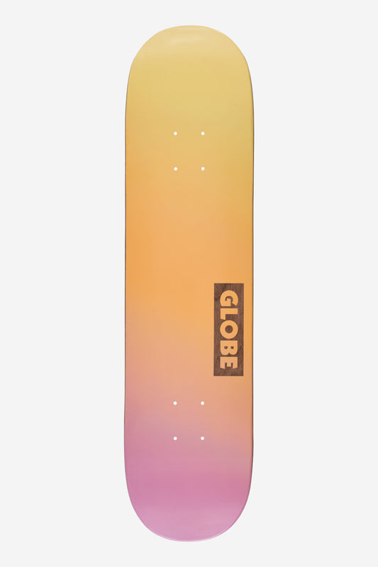 Goodstock Heatwave 8.0 deck with orange to pink gradient and Globe logo along the edge