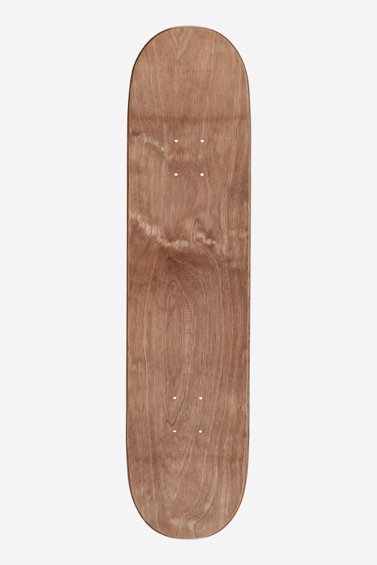 Heatwave 8.0 Goodstock skateboard deck in natural wood grain with visible mounting holes
