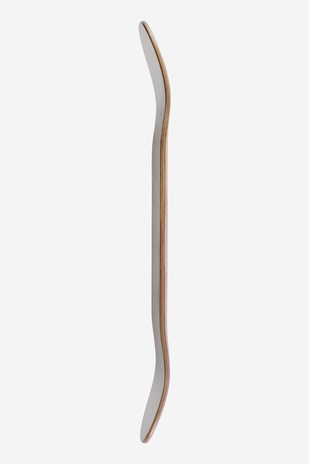 Side view of Heatwave 8.0 deck showing curved edge and layered wood construction