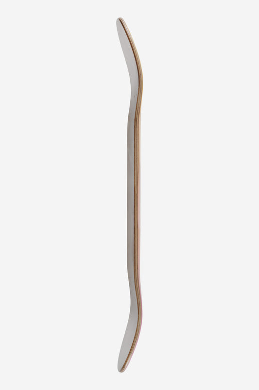 Side view of Heatwave 8.0 deck showing curved edge and layered wood construction