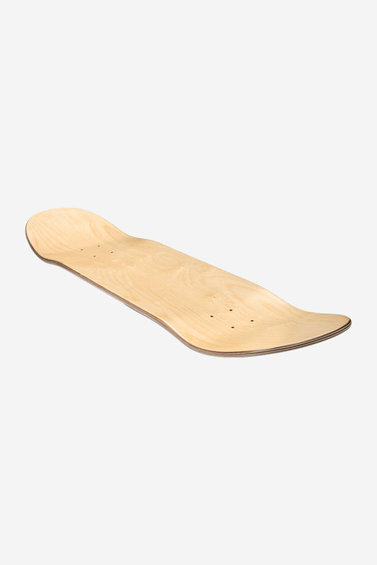 Goodstock 9.0 inch skateboard deck in natural wood finish with visible grain and full concave