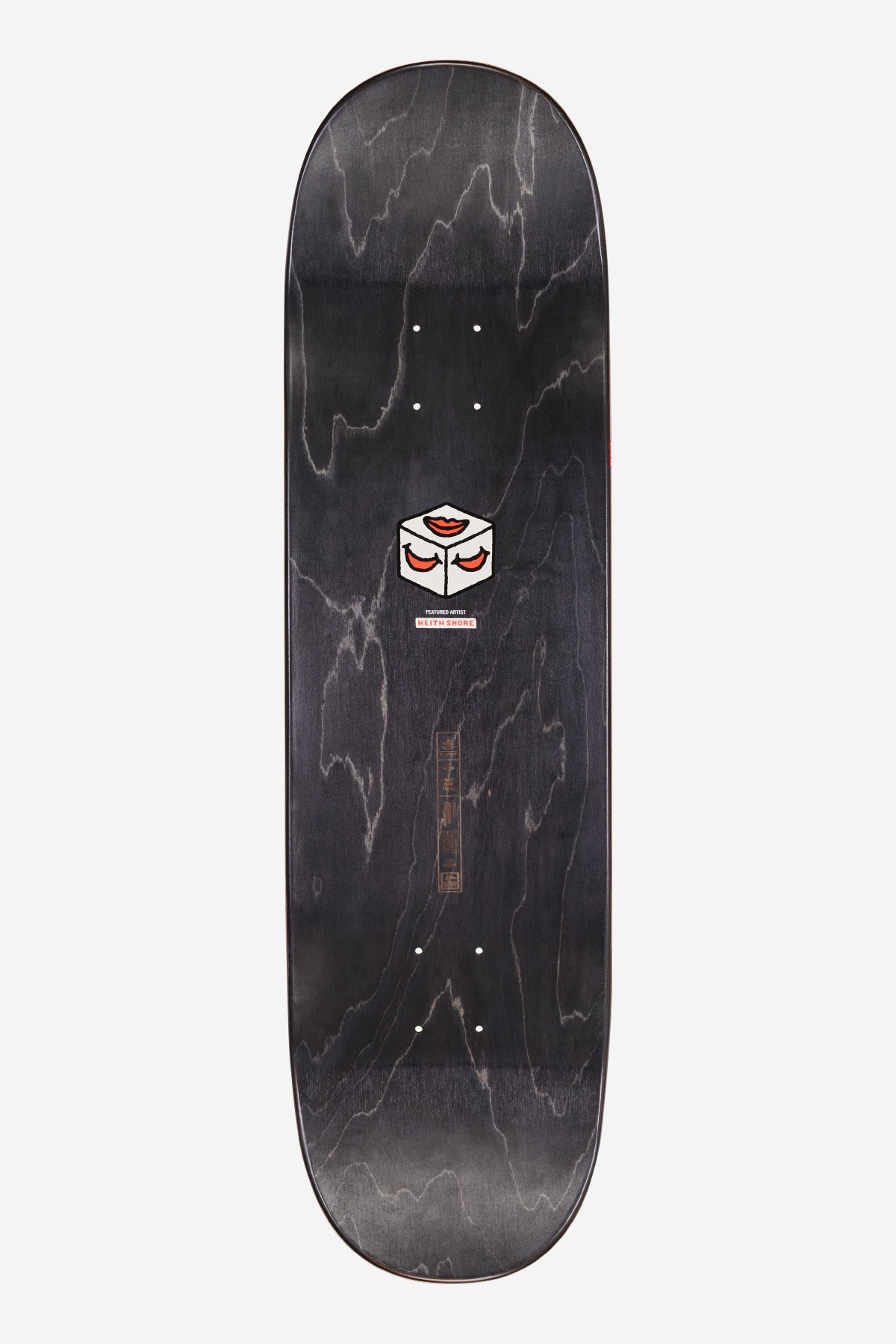 Kerbo Deck 9.25 pool shaped deck with black marble finish and cube lips logo in center