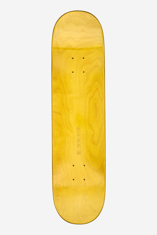 Downtown Doom 8.0 inch longboard deck in natural wood finish with visible grain and mounting holes