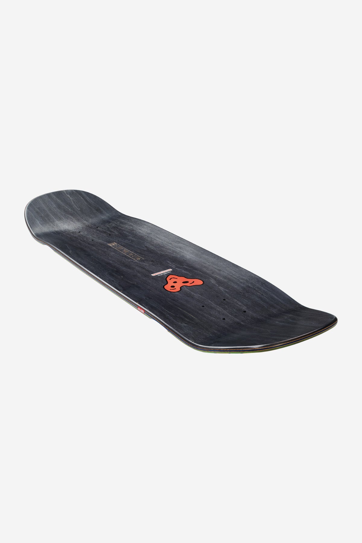 Top view of Hammer Deck 9.0 Shore P Mac with dark blue finish and orange emblem near the tail