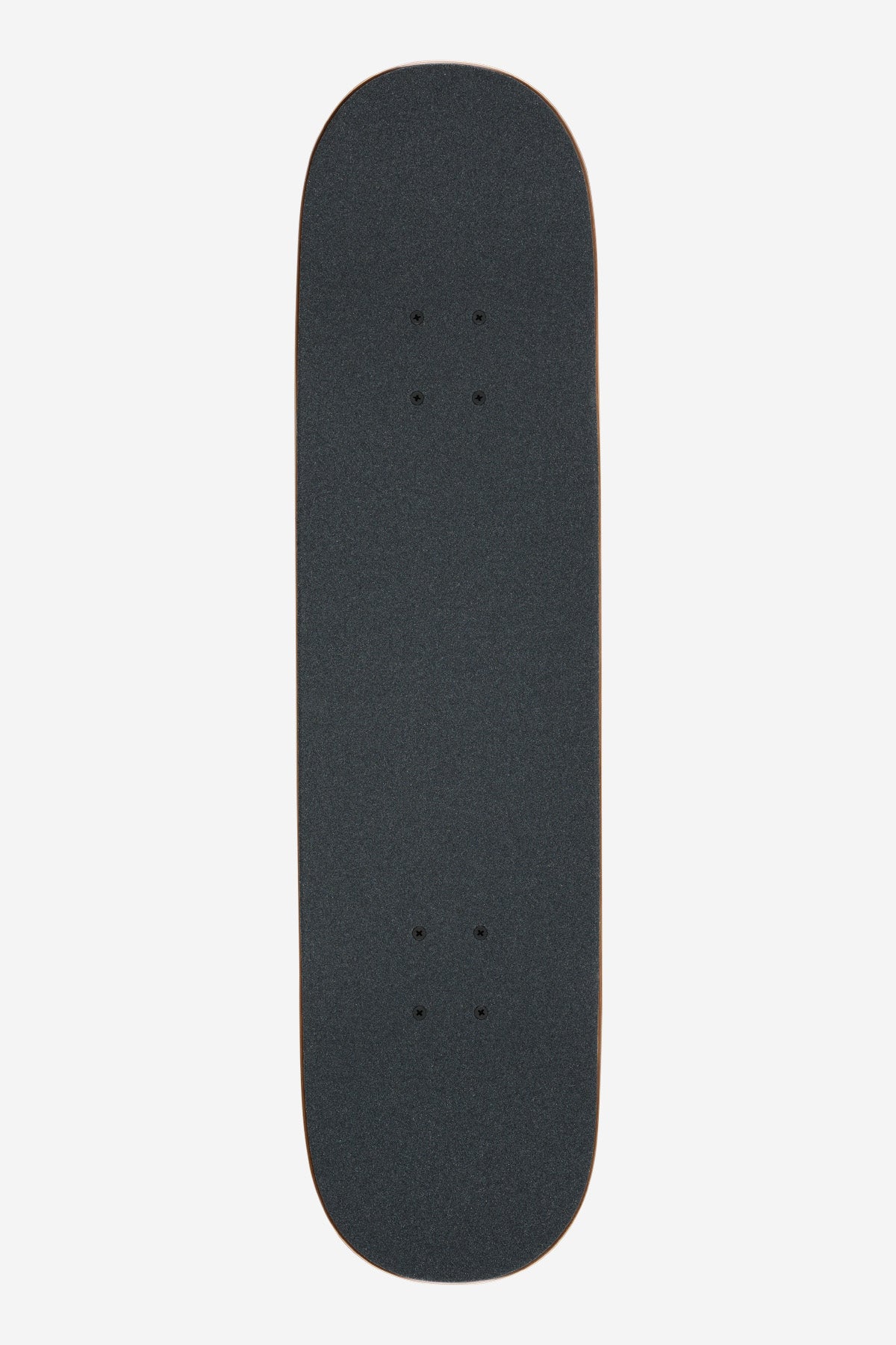 Close-up of Heatwave deck top showing dark grip tape and truck mounting holes