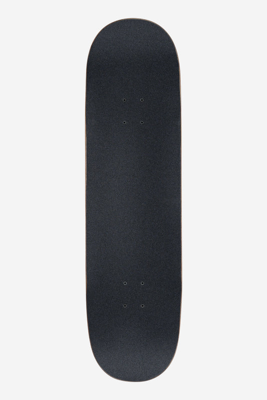 The Goodstock Complete 9.0" - Midnight Blue skateboard deck is shown from above against a white background, highlighting its rectangular shape with rounded ends and grip tape covering the surface.