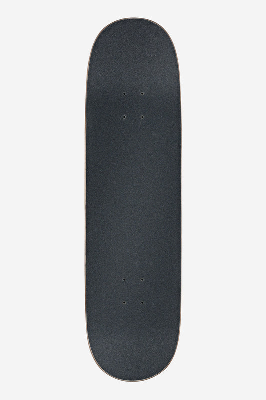 Top view of Vintage White Camo 8.75 inch deck with black grip tape and natural wood edge