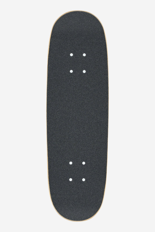 The Kids Wide Mini Complete 7.9" - True Friends skateboard deck features a black, textured grip surface and rounded ends with visible truck holes, viewed from above against a plain white background.