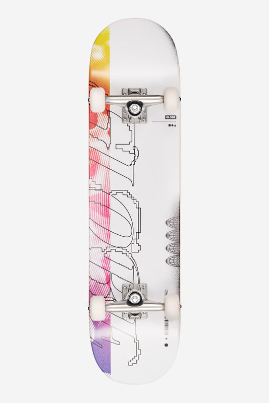G0 Hive Blizzard deck top view with dark speckle grip and gradient edge.