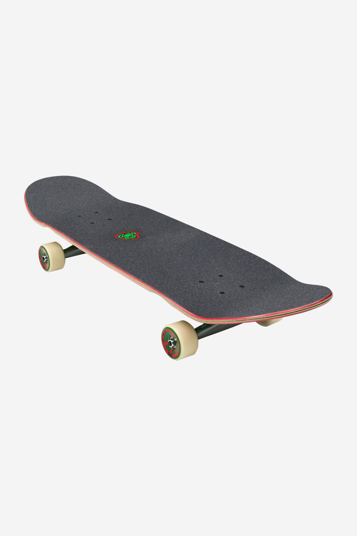 The Punter Cruiserboard 9.125" - Animal Collector features a black deck, white wheels, and a green and red design at the center, shown on a plain white background.