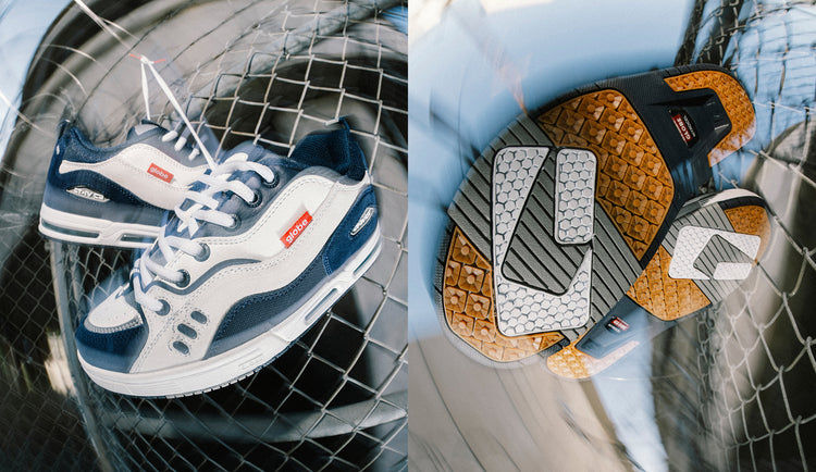 Detail images of the CT-4 White/Navy. 
