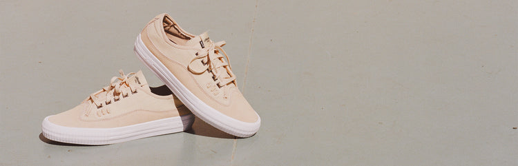 Lifestyle image of skate shoes. 