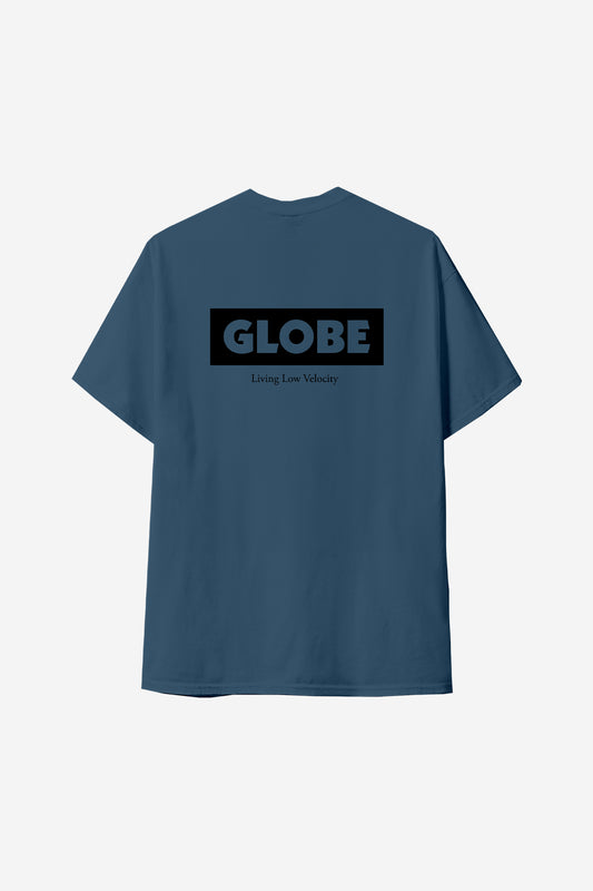 Back view of the Living Low Velocity Tee - Steel Blue. 