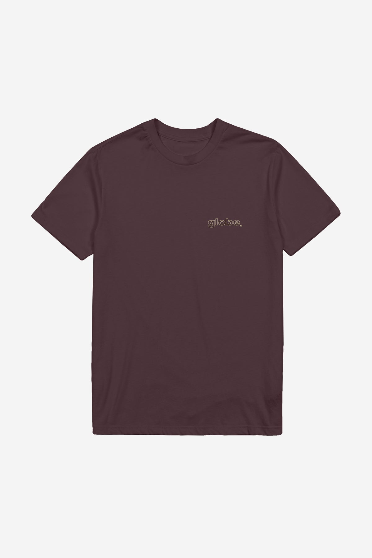 Front view of the Block Tee - Prune. 