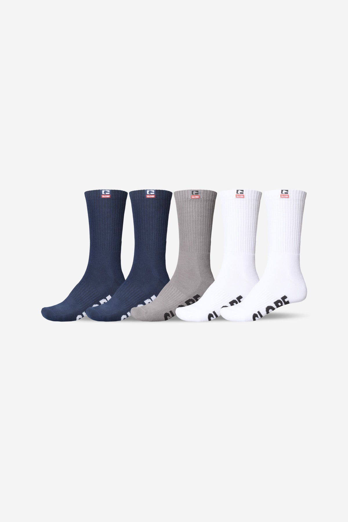 profile of Woven Logo Hi Crew Sock 5 Pack