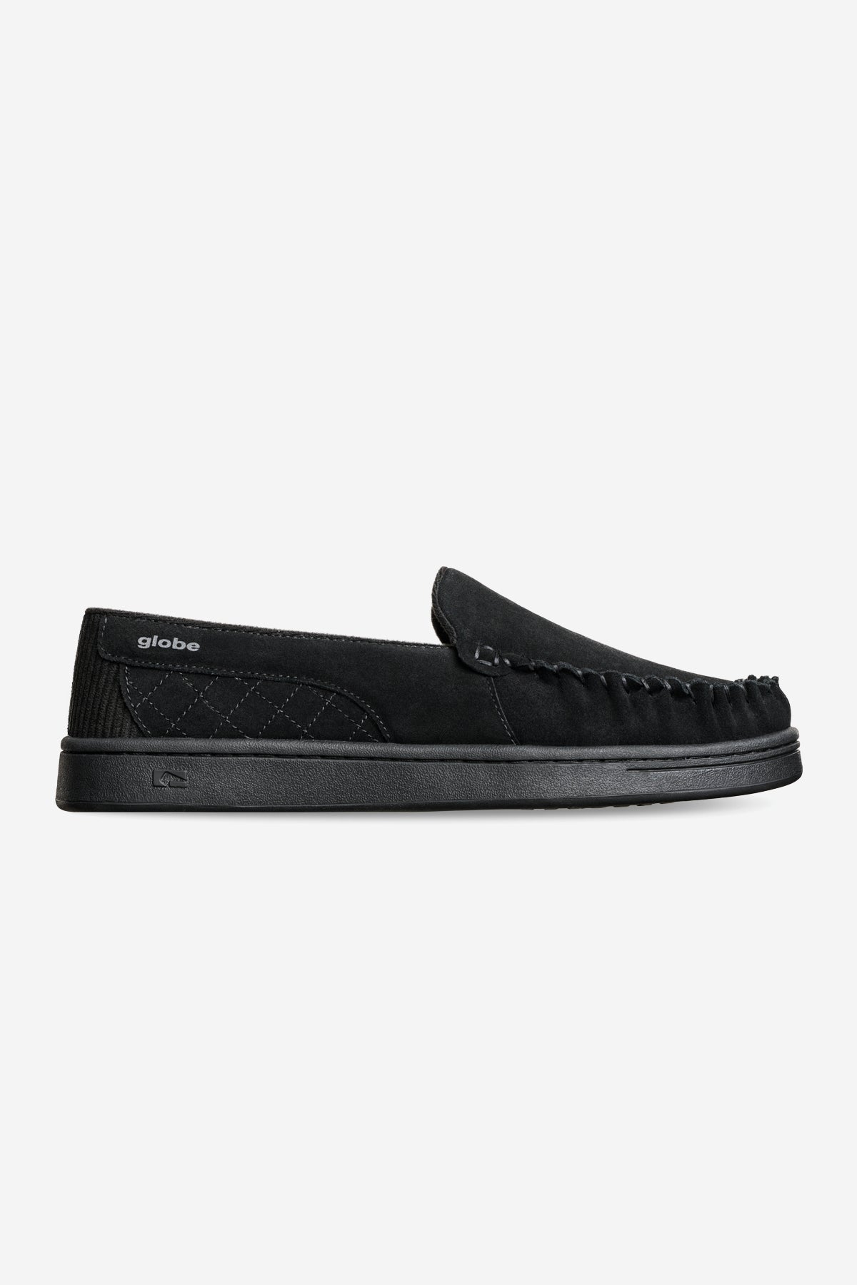 Profile view of the Castro - Black Suede. 