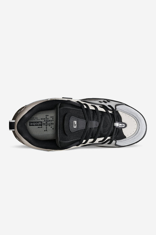 Globe CT-4 grey black top view showing laces and padded collar