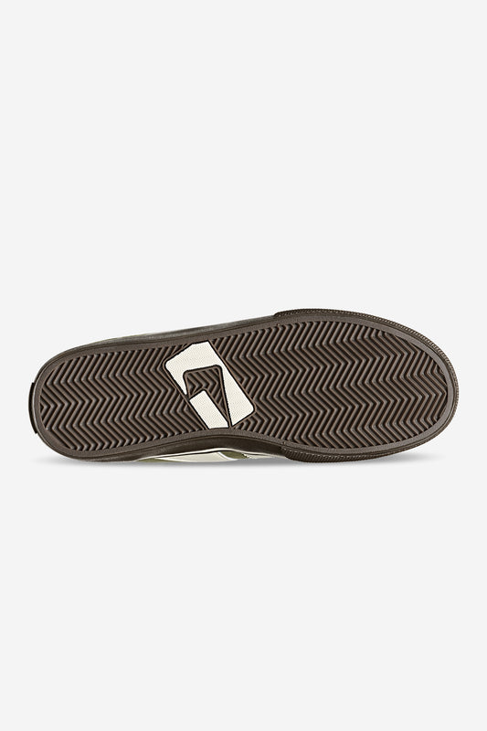 Bottom view of Encore II Olive Branch Dark Gum outsole with herringbone tread