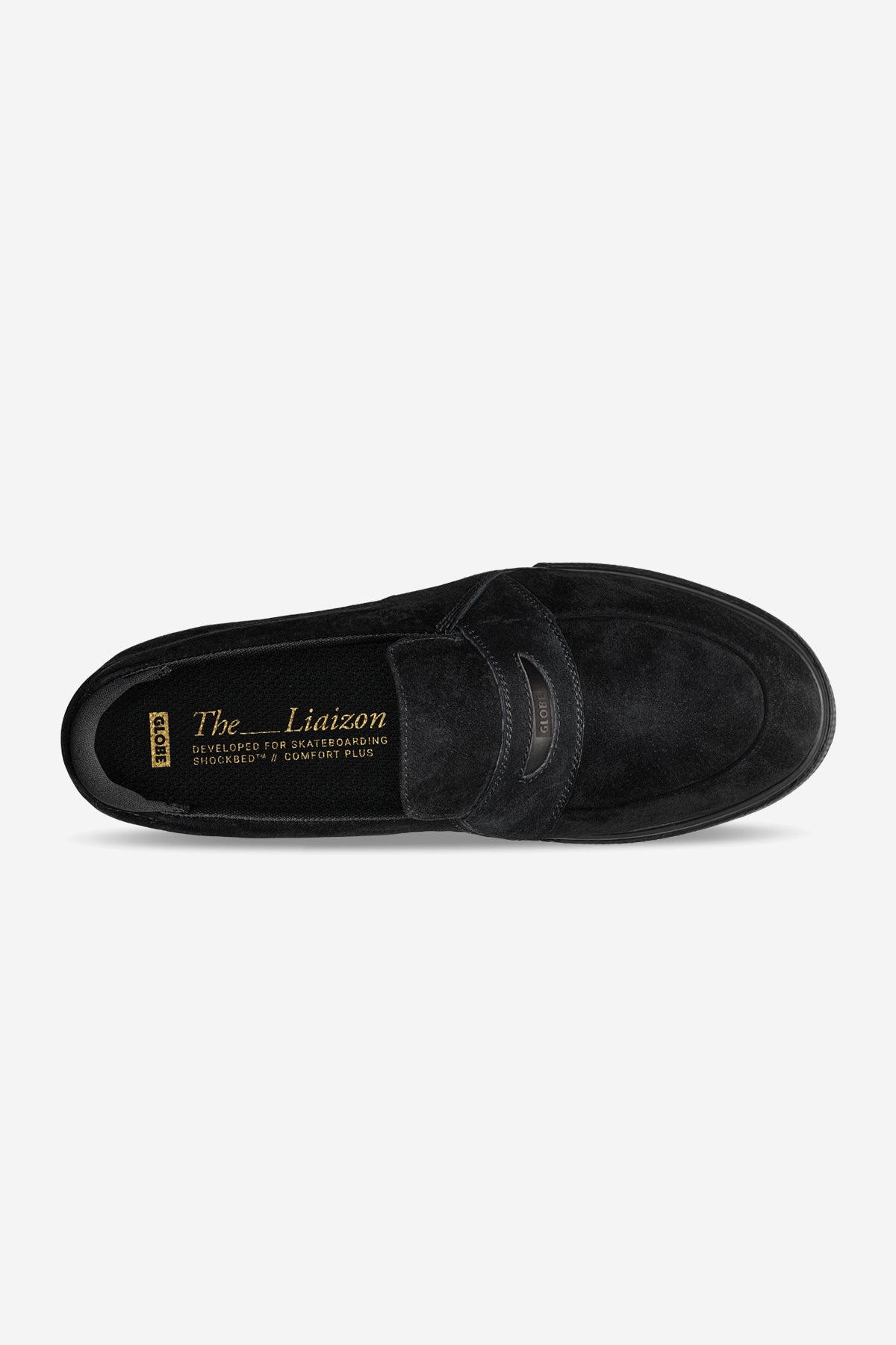 Aerial view of the Liaizon - Black Suede. 