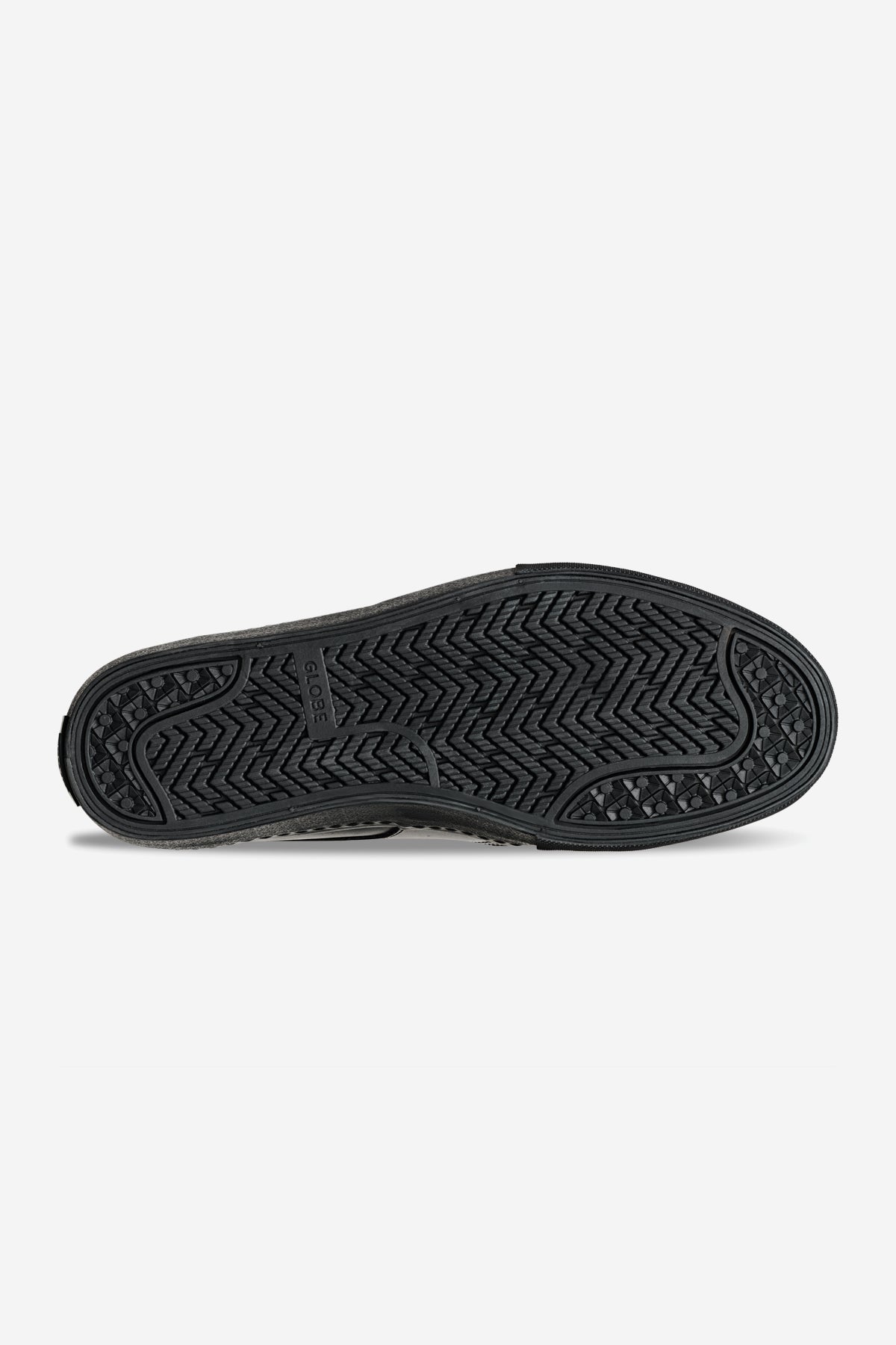 The bottom view of the Liaizon - Wasted Talent Black/Snake displays a black sole with zigzag and wavy tread patterns for grip, plus a logo near the arch, set against a plain white background.