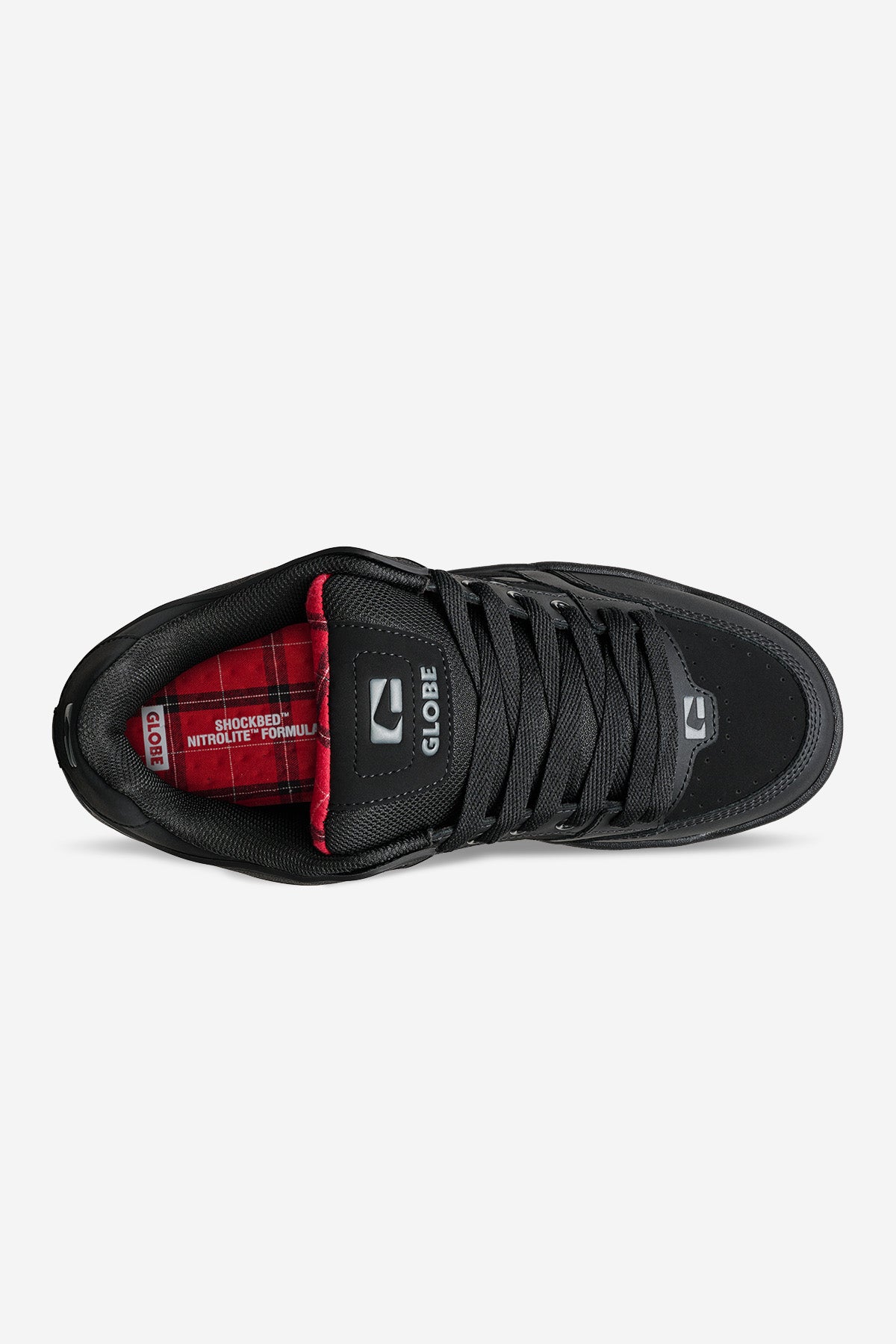 Aerial view of the Tilt - Black/Red/Tartan. 