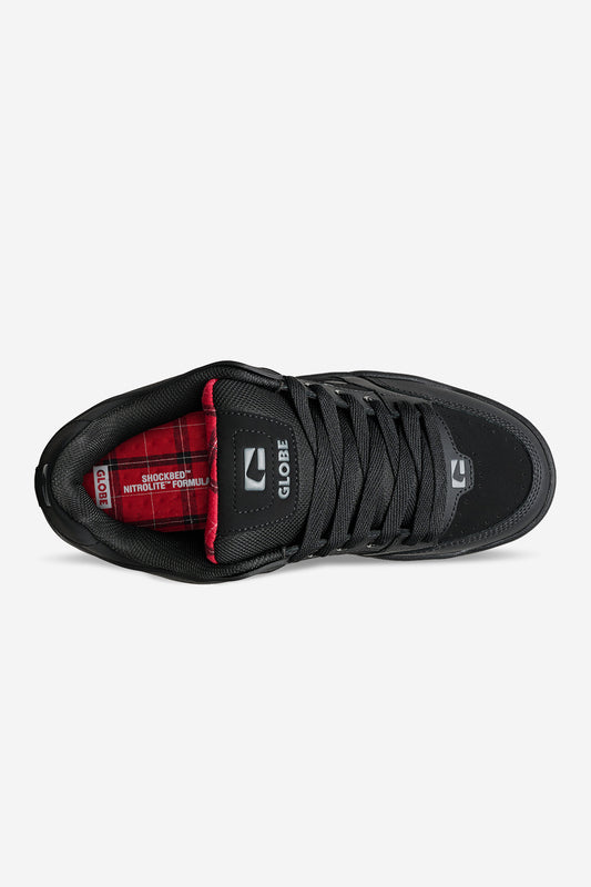 Aerial view of the Tilt - Black/Red/Tartan. 