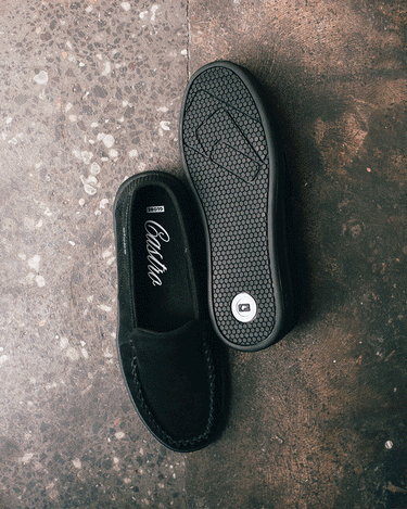 Lifestyle images of the Castro - Black Suede. 