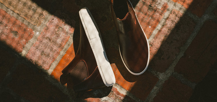 Lifestyle shot of the Dover II Oxblood. 