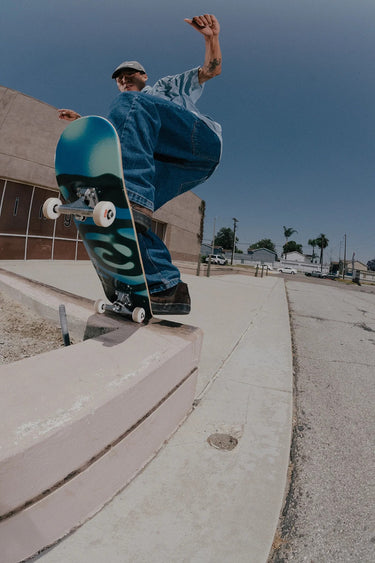 Action shot of man skateboarding. 