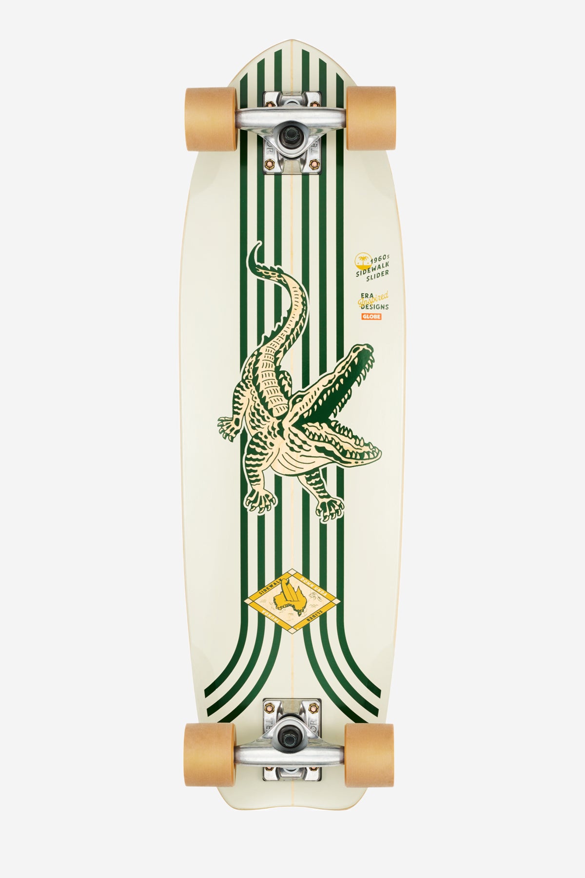 front view of Sidewalk Slider 28" Cruiser Green/Croc