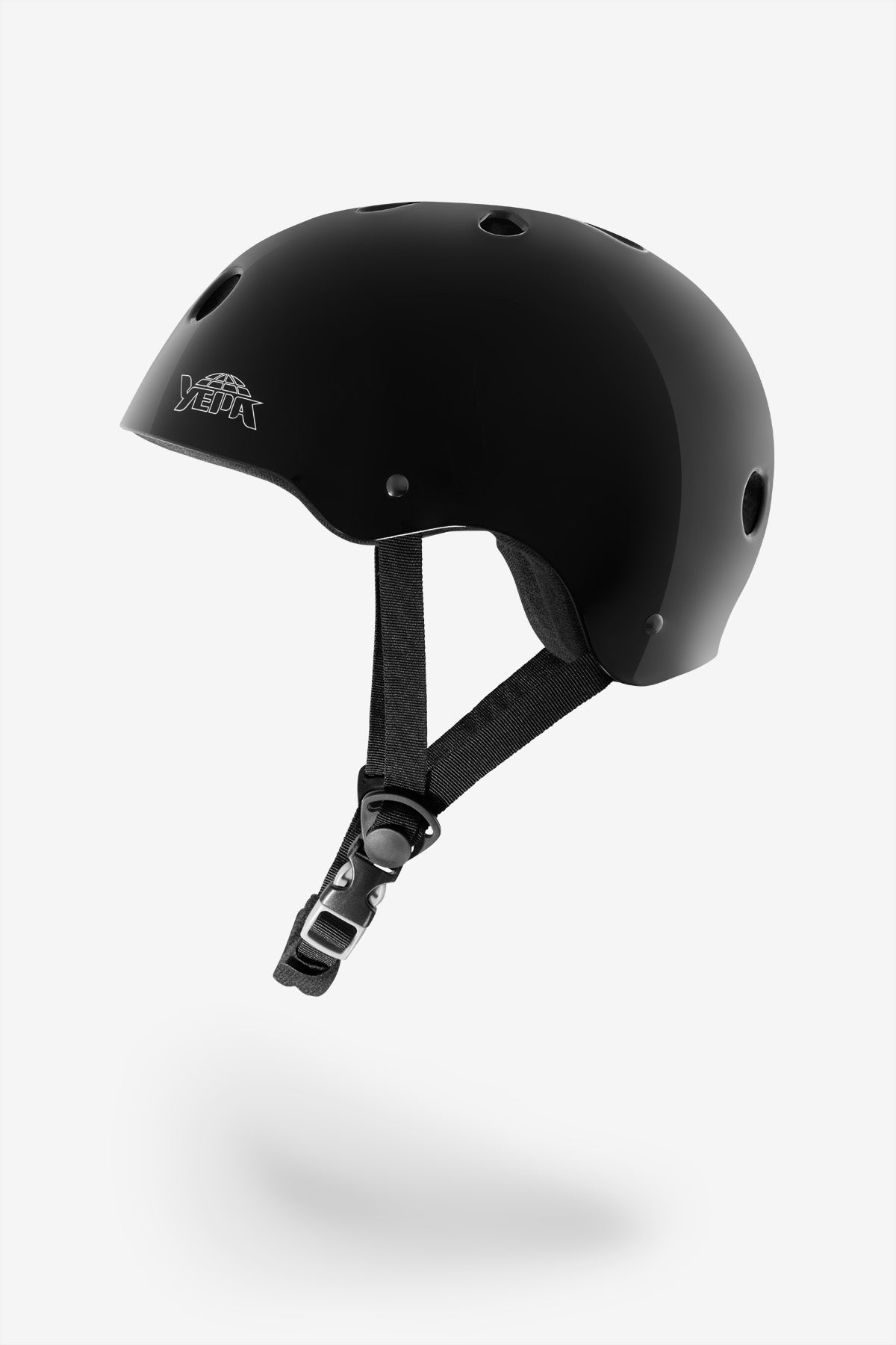 Profile view of the YEPA T-Shell Helmet Gloss Black. 