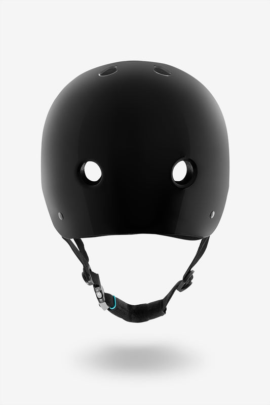 Back view of the YEPA T-Shell Helmet Gloss Black. 