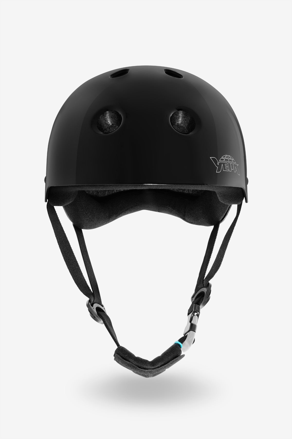 Front view of the YEPA T-Shell Helmet Gloss Black. 
