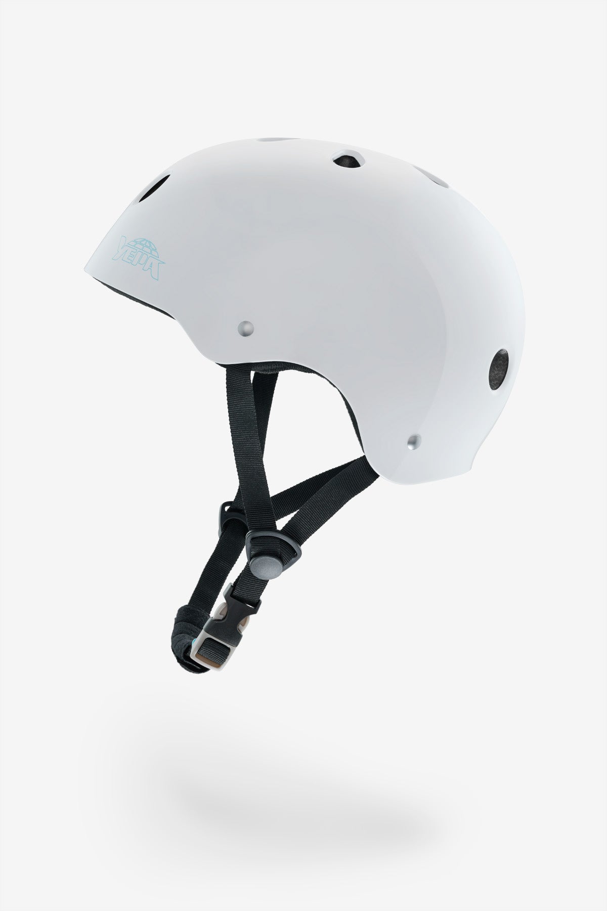 Profile view of the YEPA T-Shell Helmet Gloss White. 