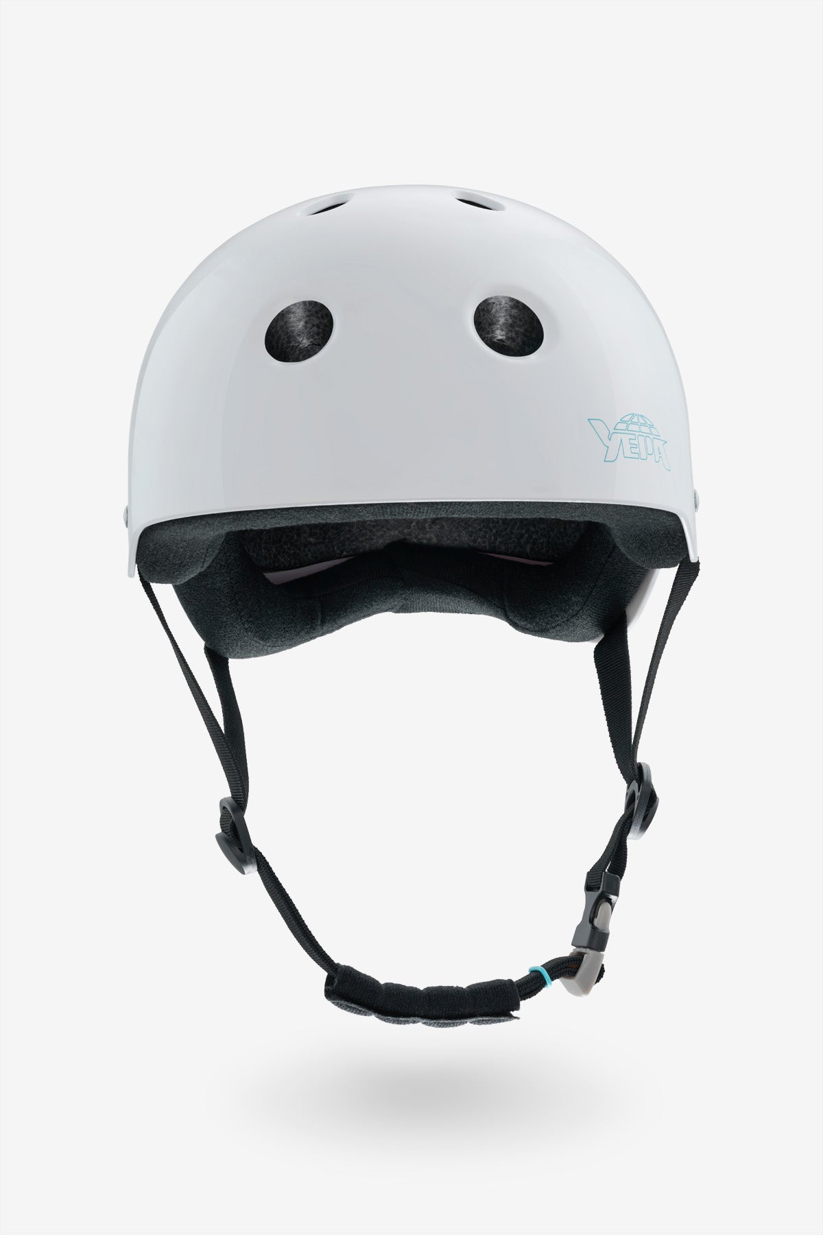Front view of the YEPA T-Shell Helmet Gloss White. 
